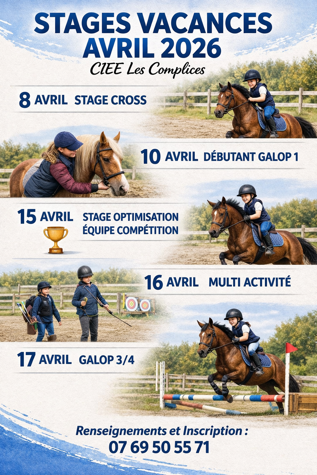 Stages vacances avril 2026
